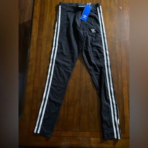 NWT Adidas 3 Stripes Tights in Black/Noir XS